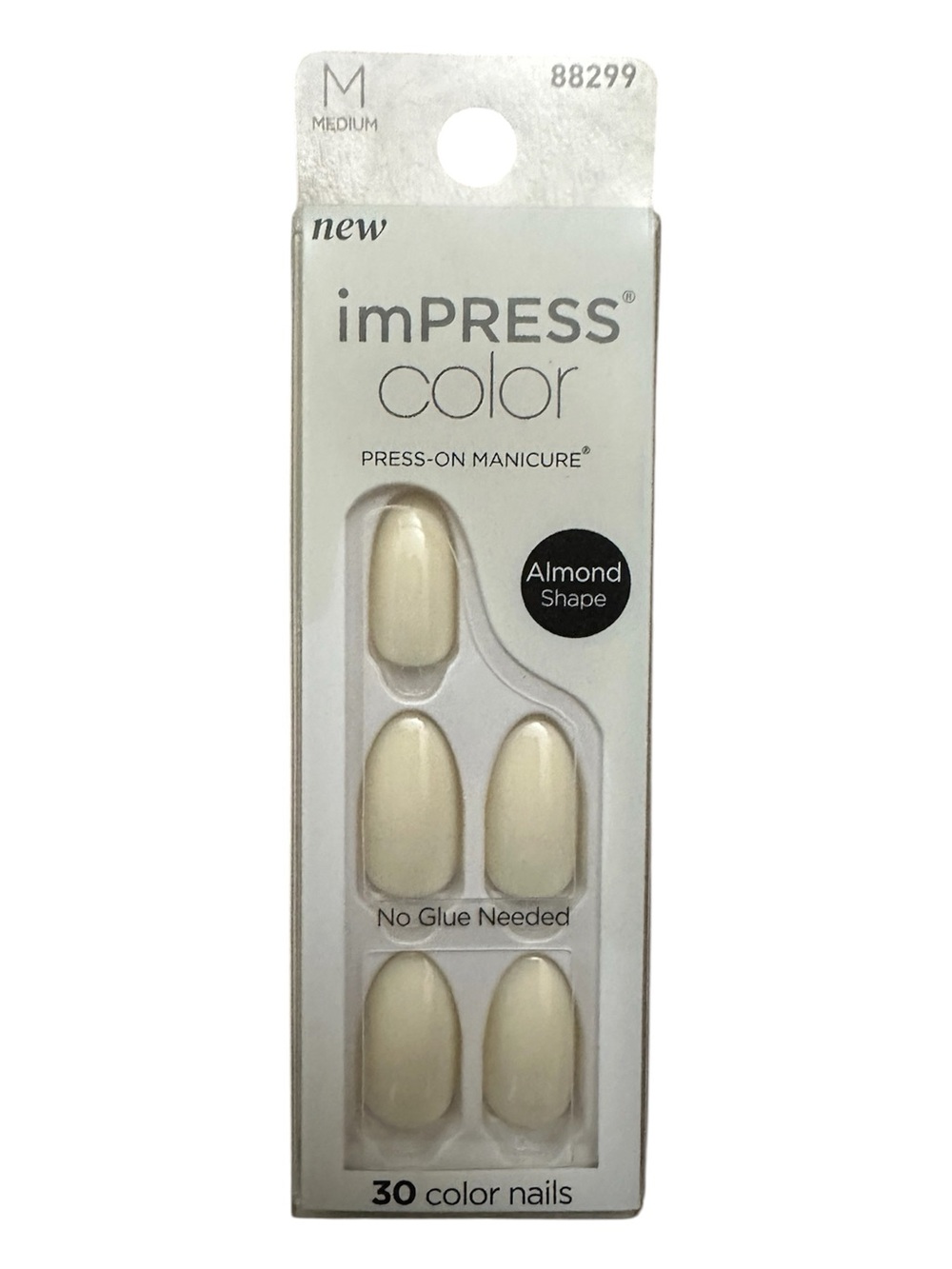 imPRESS Cream Almond Shape Press-On Nails